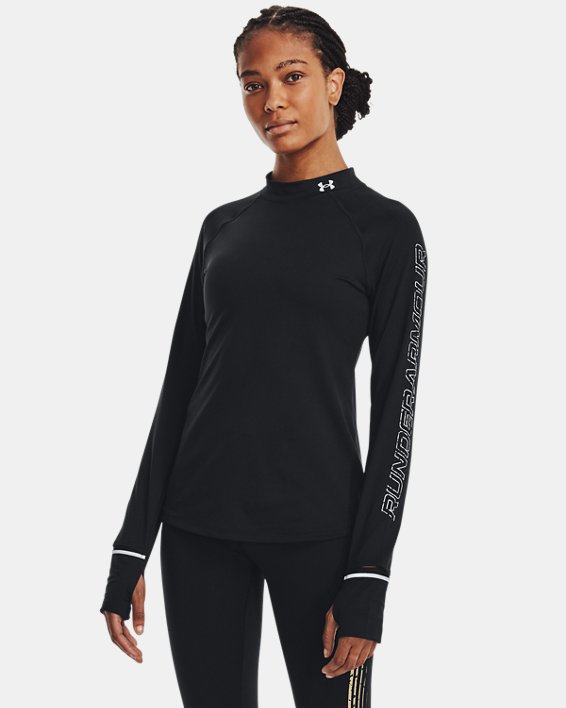 Women's UA OutRun The Cold Long Sleeve, Black, pdpMainDesktop image number 0